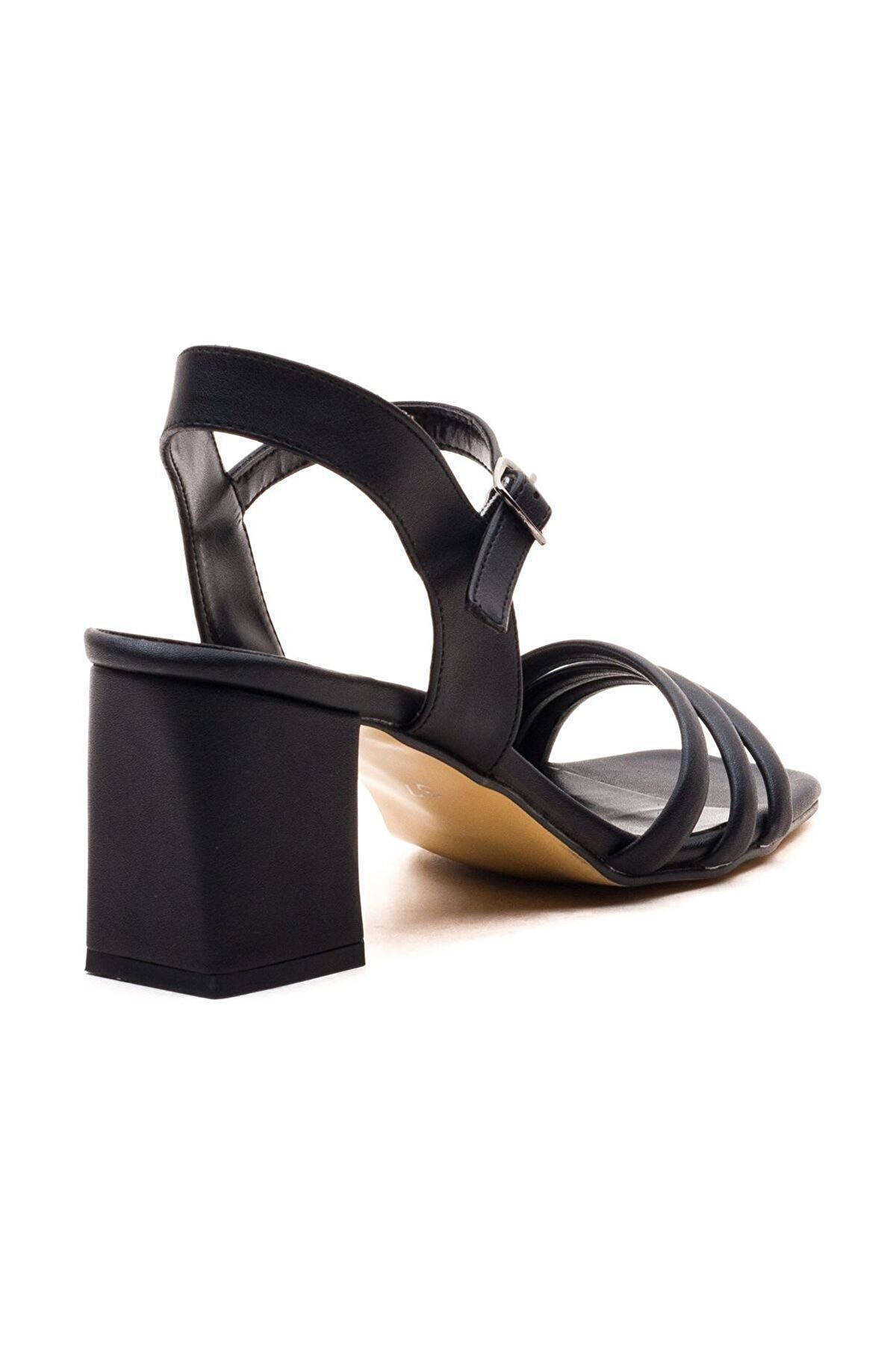 Kadın Bantlı Topuklu Ayakkabı Sandalet Luis Gate Shoes-Siyah