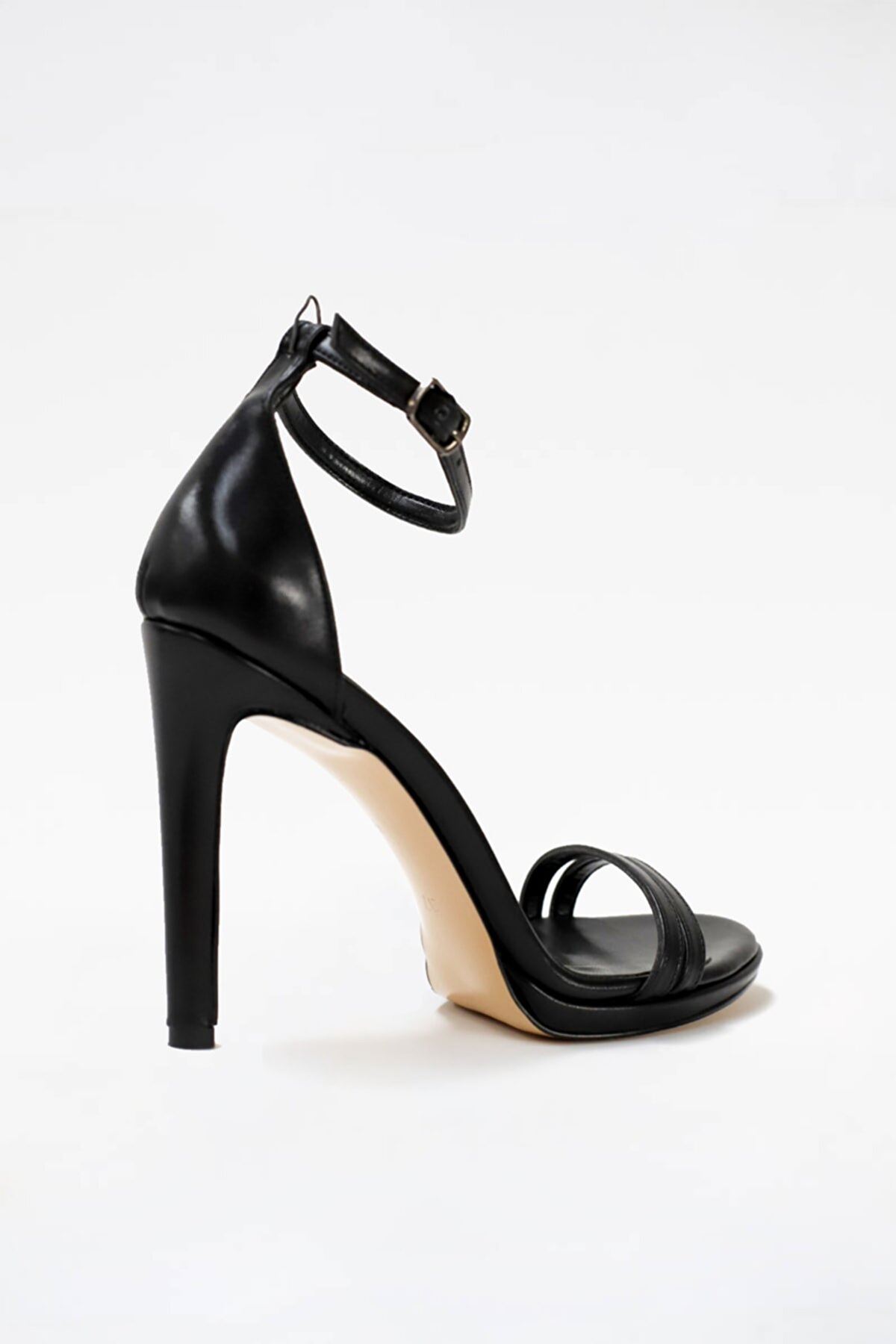 Kadın Abiye KlasikTopuklu Ayakkabı Sandalet Milena Gate Shoes-Siyah
