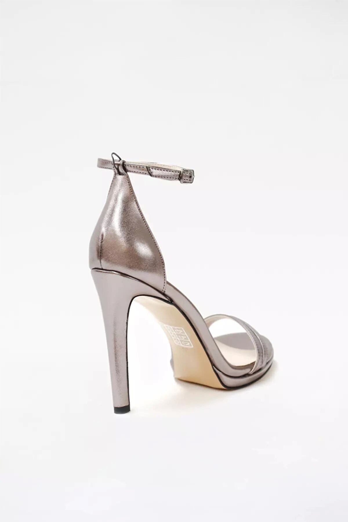 Kadın Abiye KlasikTopuklu Ayakkabı Sandalet Milena Gate Shoes-Platin