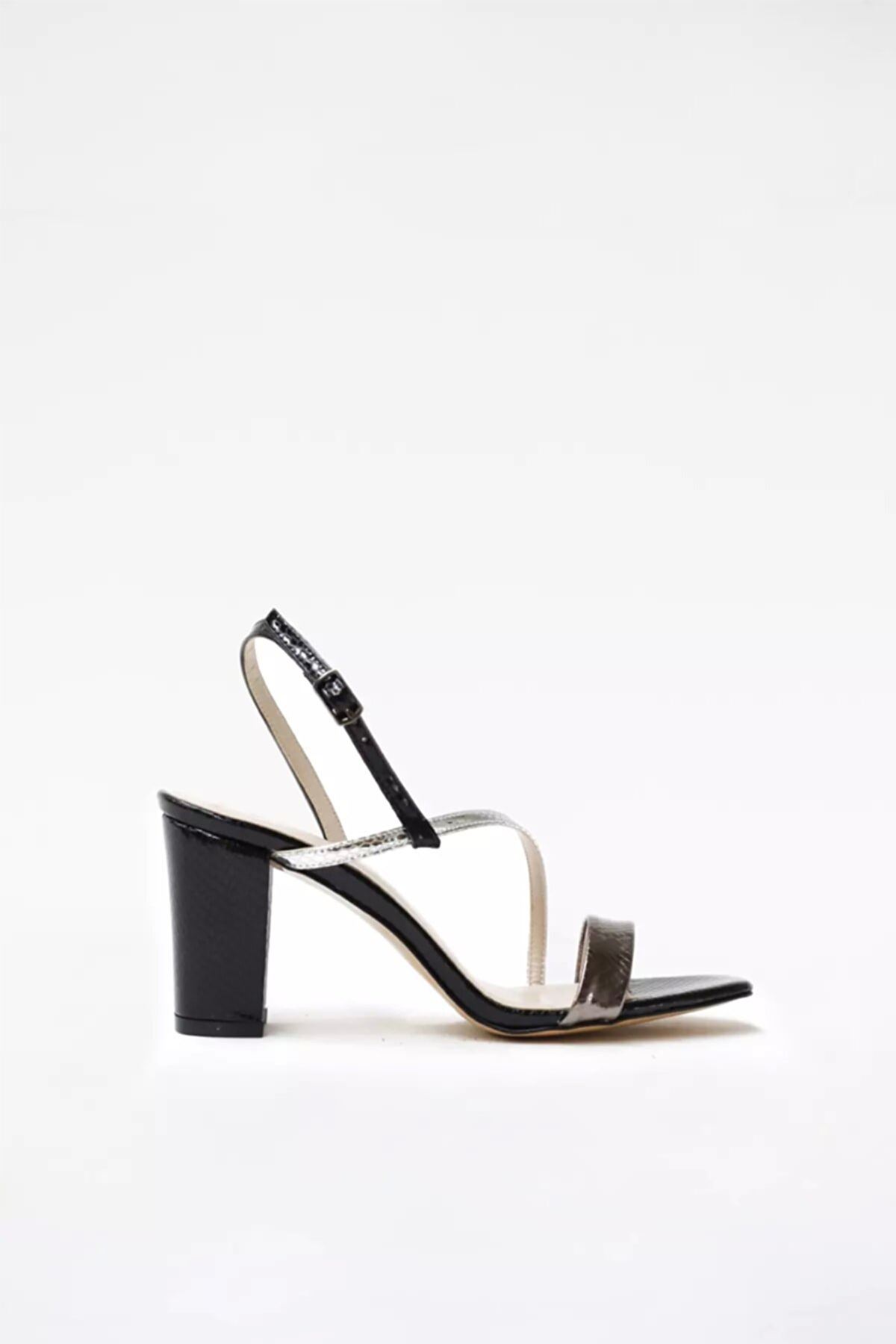 Kadın Bantlı Abiye Ayakkabı Sandalet Elsa Gate Shoes-Siyah
