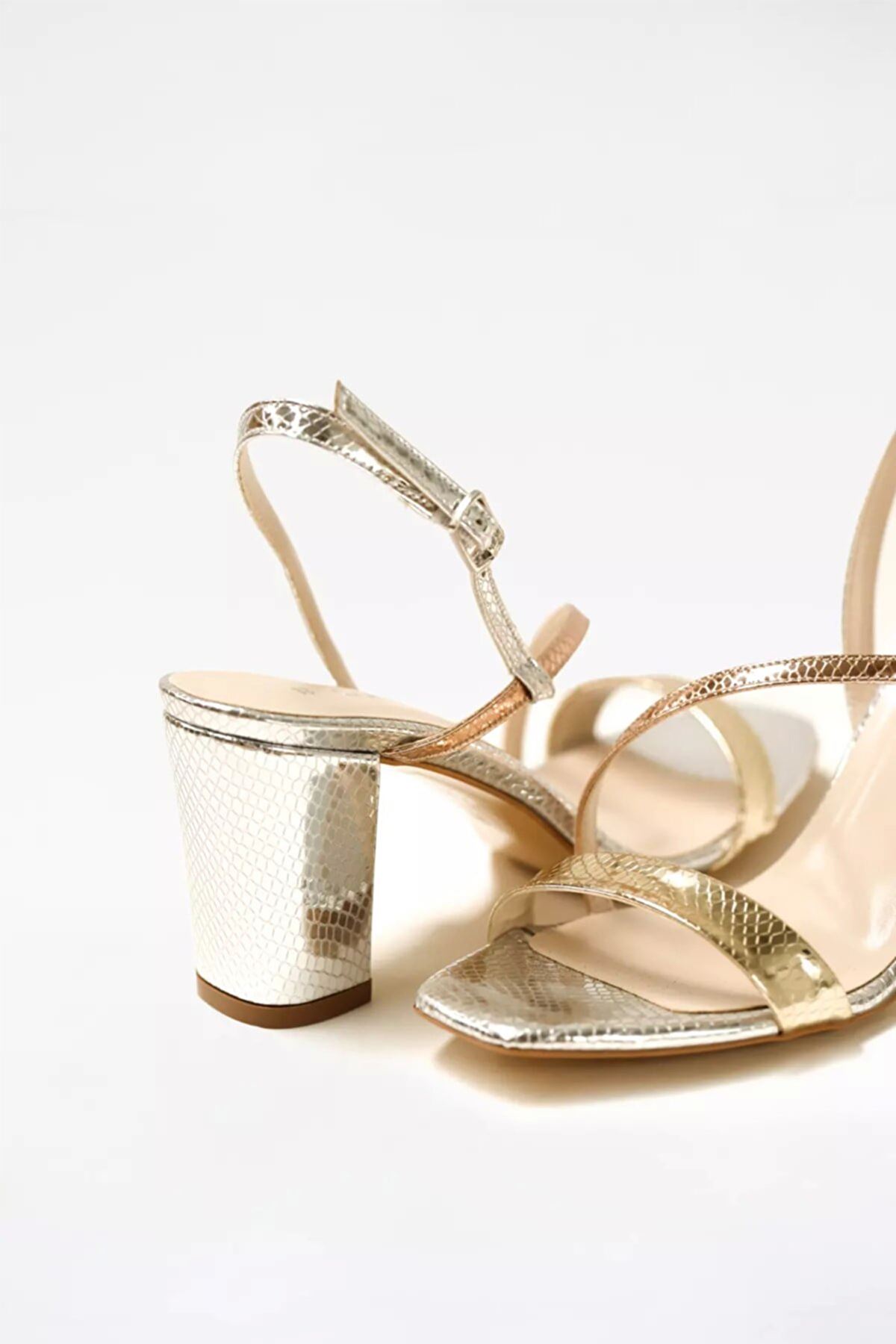 Kadın Bantlı Abiye Ayakkabı Sandalet Elsa Gate Shoes-Gümüş