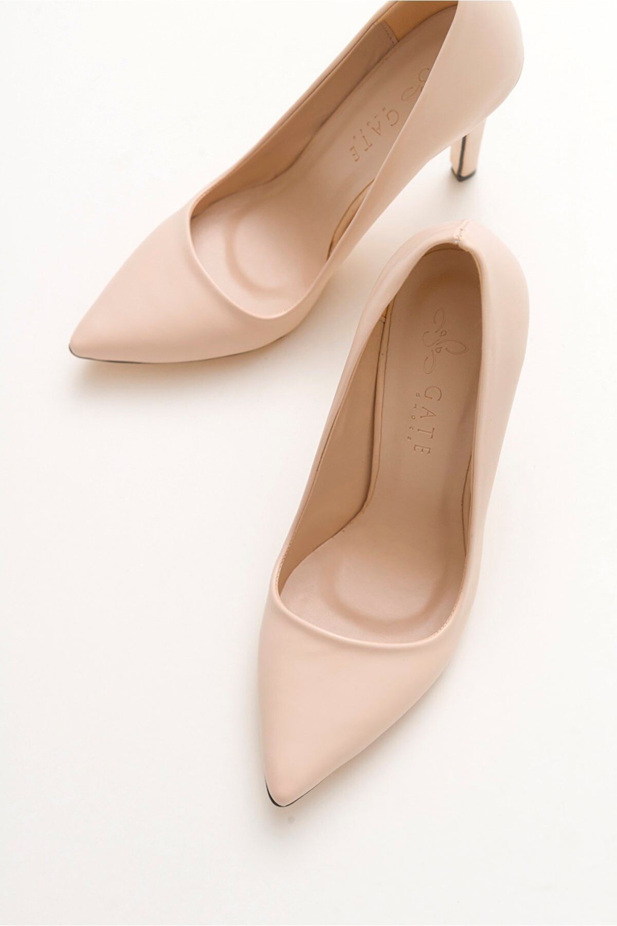 Kadın Klasik Topuklu Suni Deri Ayakkabı Petra Gate Shoes-Ten