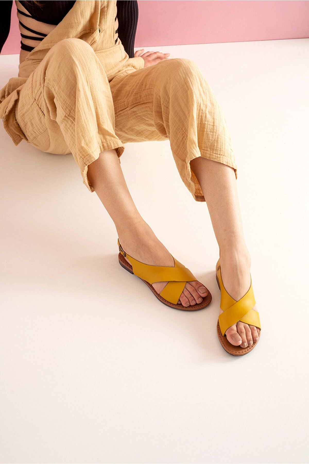 Kadın Günlük Sandalet Lucia Gate Shoes-Sarı