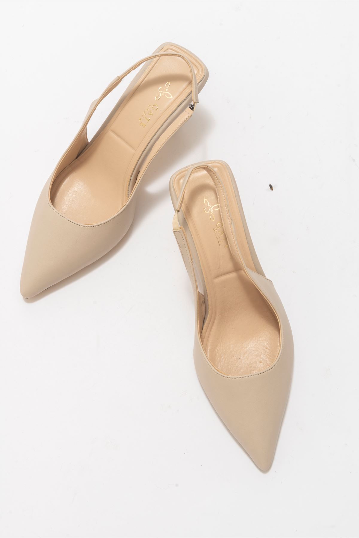 Nina Bilektan Bağlamalı Klasik Topuklu Kadın Günlük Sandalet Ayakkabı Gate Shoes-Ten