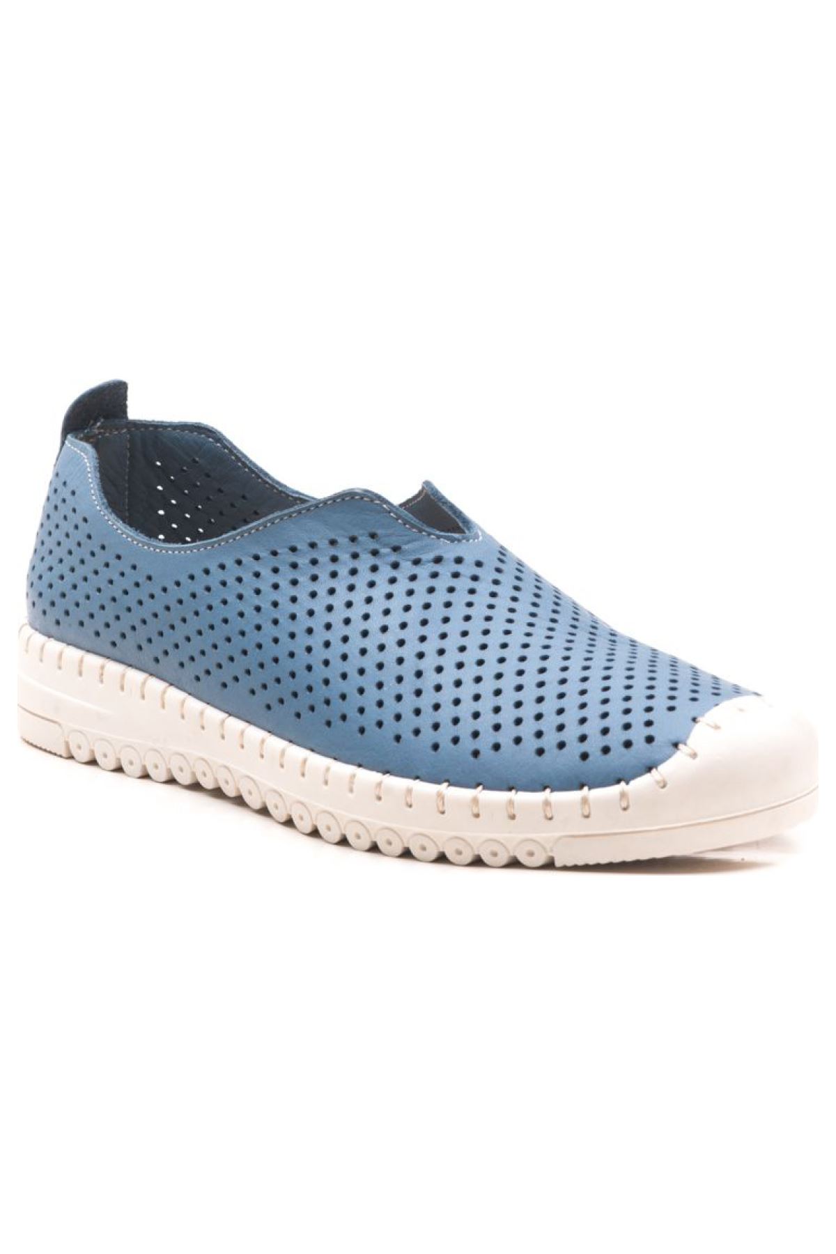 Hakiki Deri Kadın Deri Casual Ayakkabı Siena Gate Shoes-Mavi