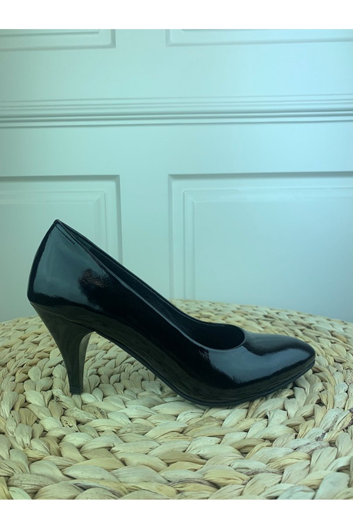 Hakiki Deri Kadın Deri Topuklu Ayakkabı 1784 Gate Shoes -Siyah