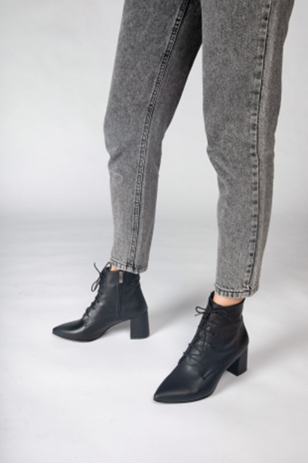 Kadın Topuklu Bot Clara Gate Shoes -Siyah