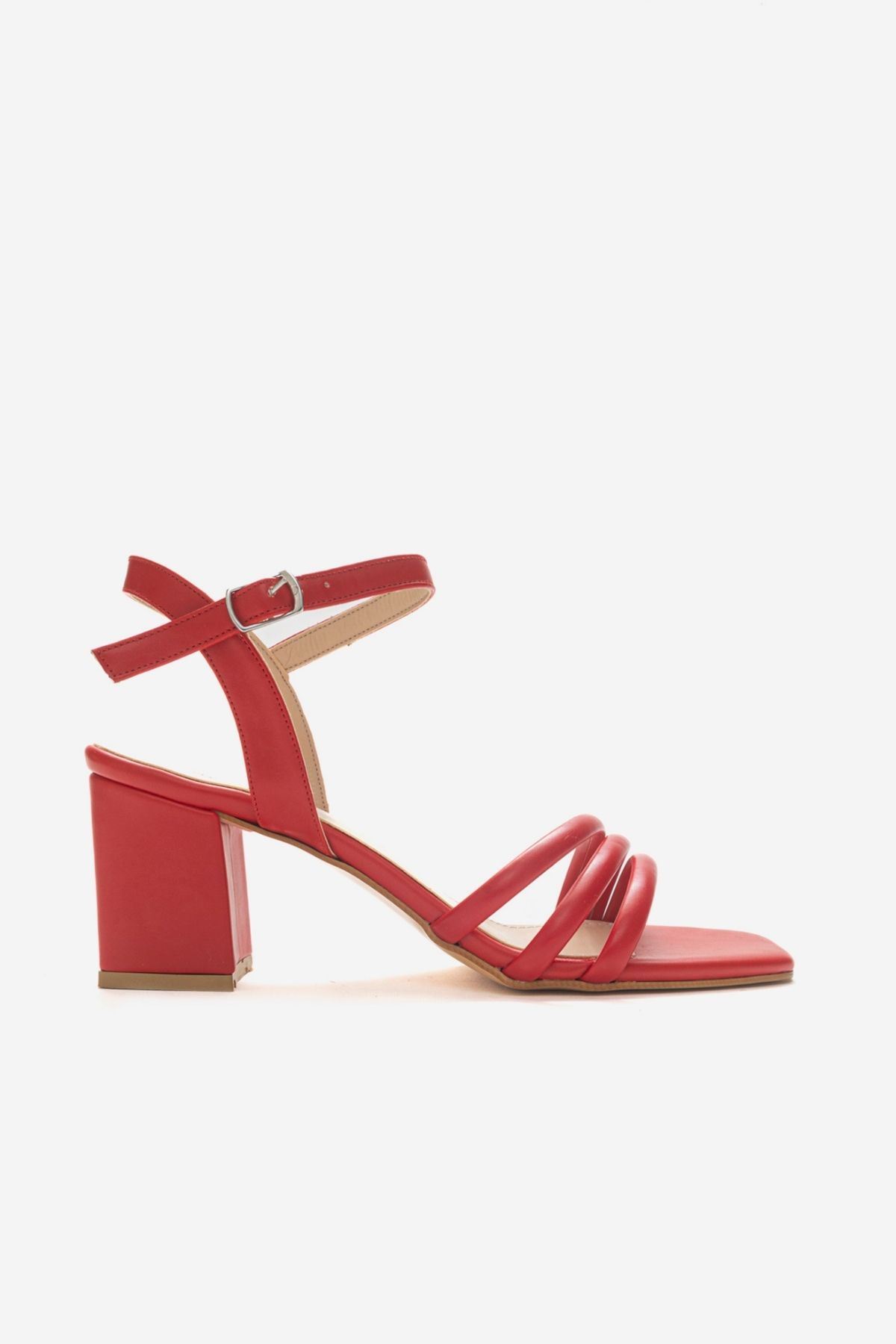 Kadın Bantlı Topuklu Ayakkabı Sandalet Luis Gate Shoes-Kırmızı