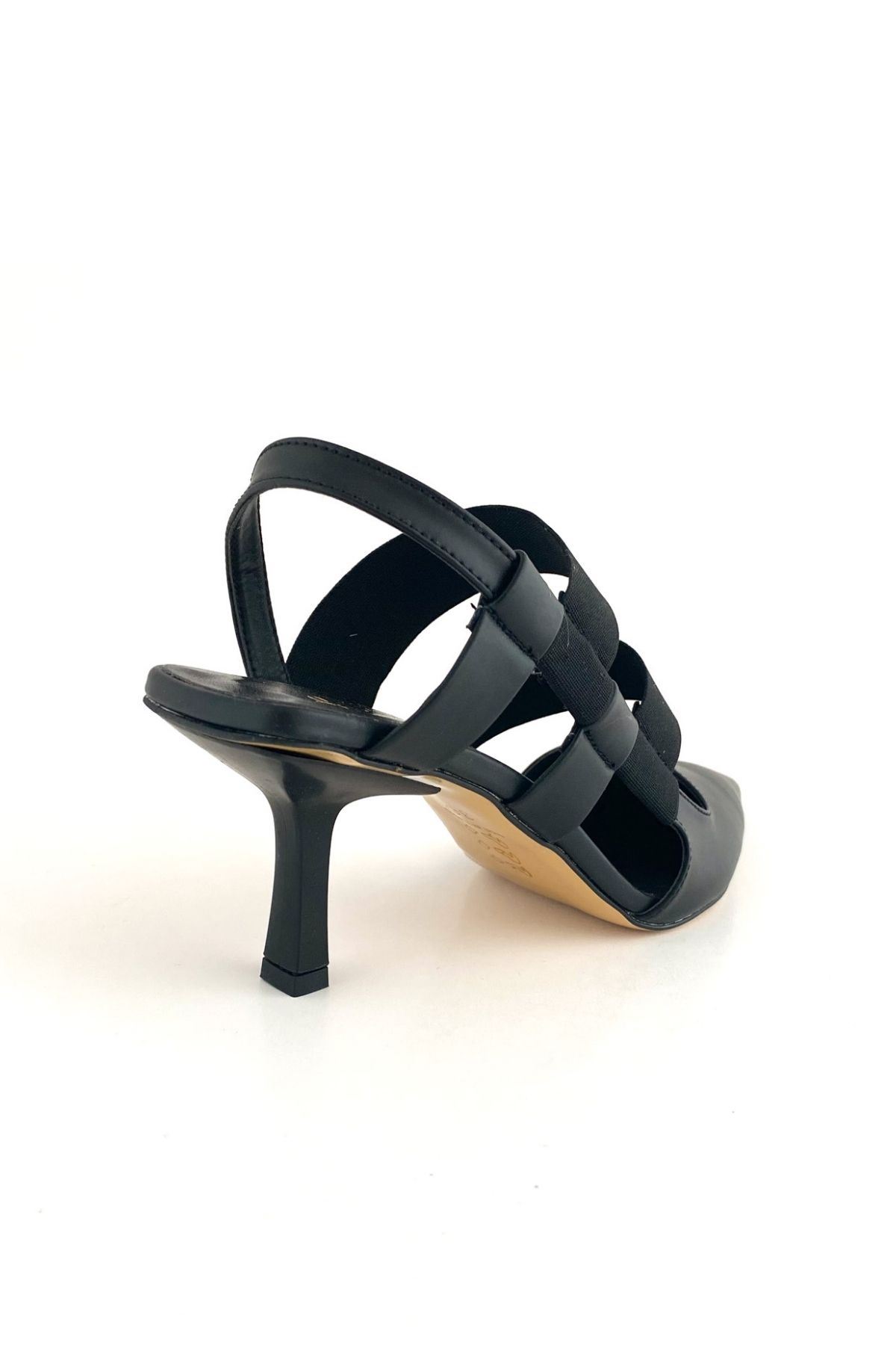 Sivri burunlu Lastikli Topuklu Ayakkabı Aria Gate Shoes-Siyah