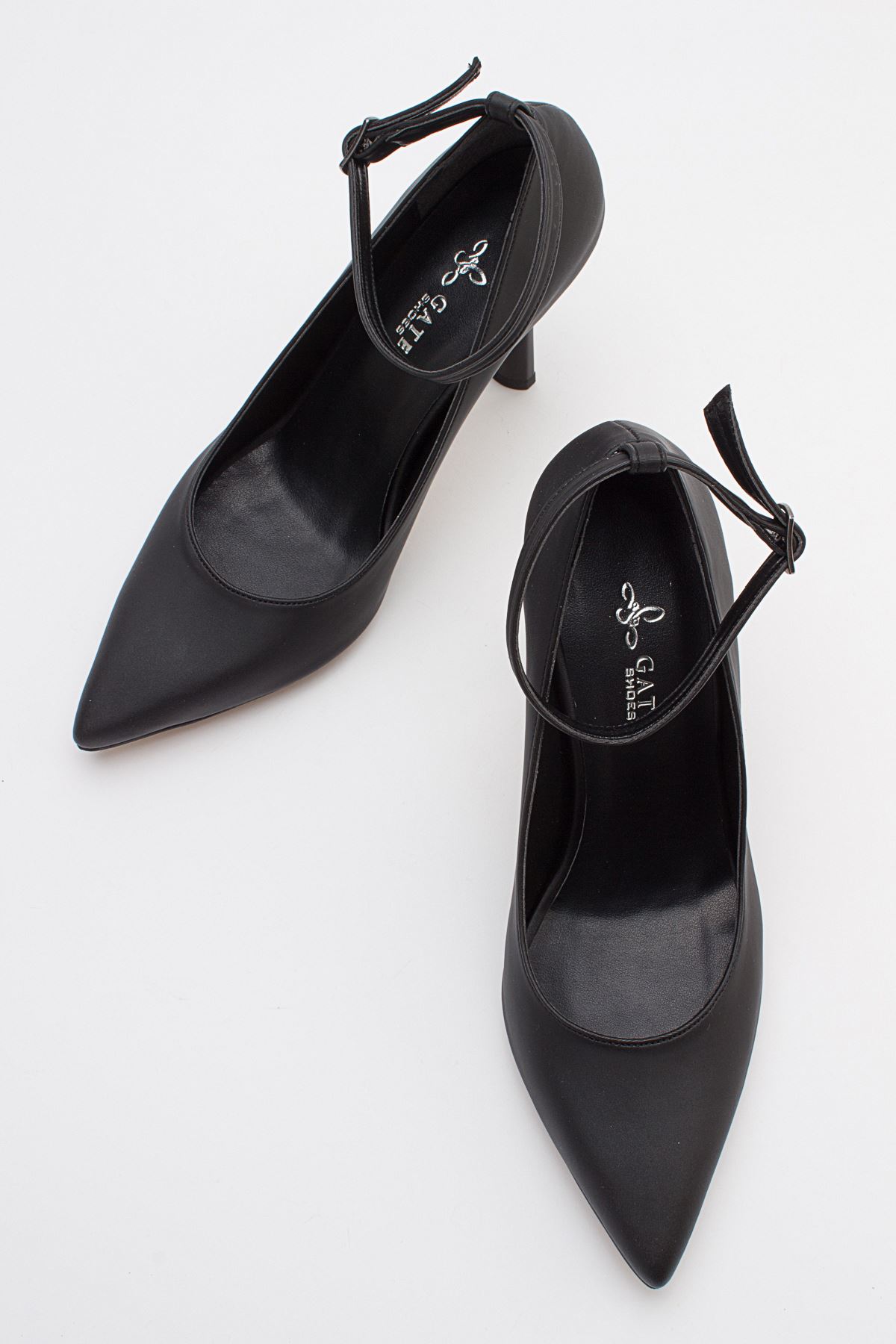 Kadın Bilekten Bağlamalı Topuklu Ayakkabı Ebra Gate29-Siyah