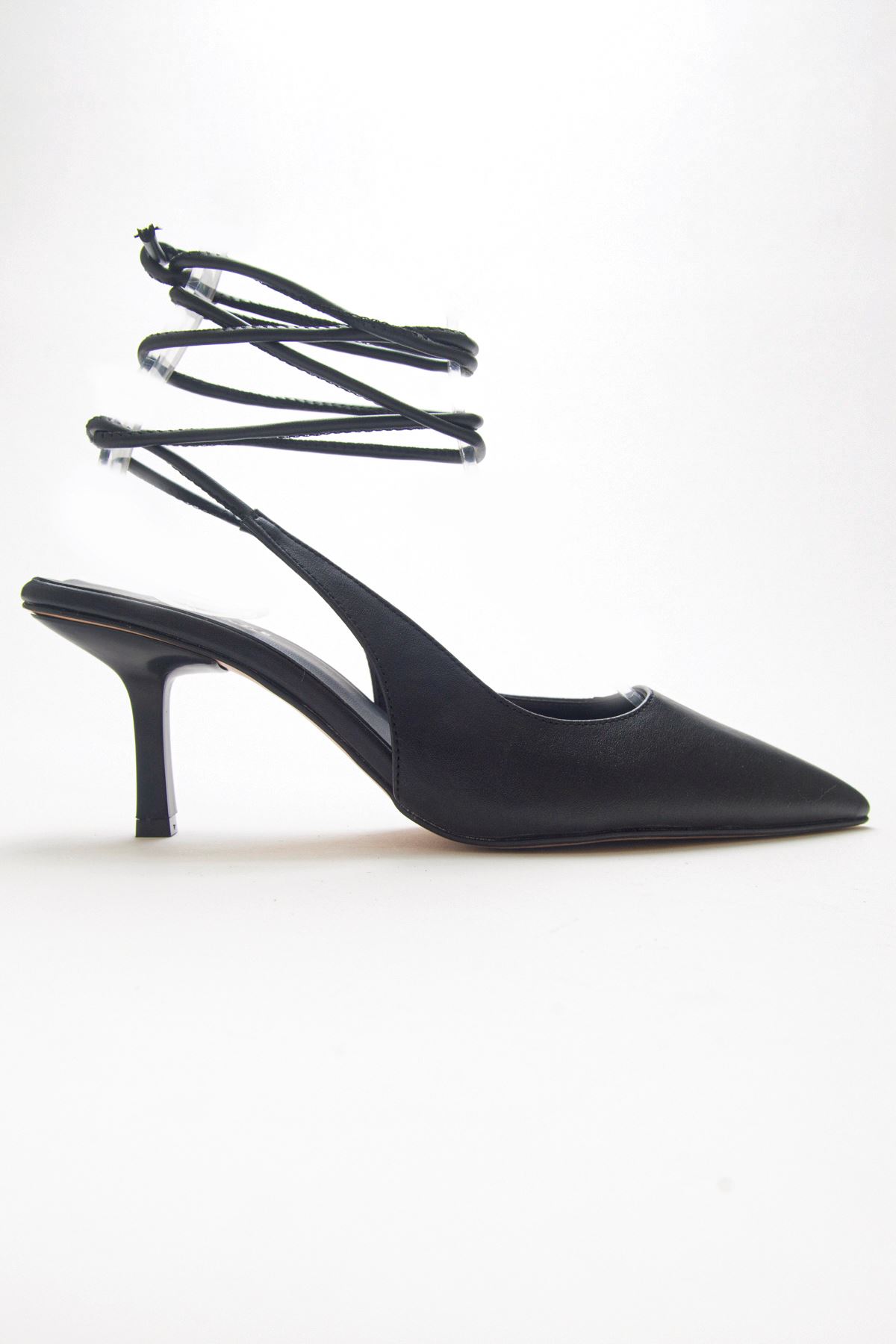 Kadın İpli Klasik Topuklu Ayakkabı Berry Star Gate Shoes-Siyah
