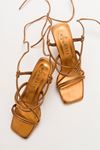 Kadın Bantlı Ve İpli Klasik Topuklu Ayakkabı Sandalet Erica Gate Shoes-Bakır