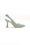 Kadın Klasik Topuklu Fiyonklu Ayakkabı Gina Gate Shoes-Yeşil