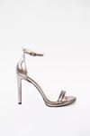 Kadın Abiye KlasikTopuklu Ayakkabı Sandalet Milena Gate Shoes-Platin