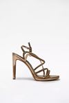Kadın Taşlı Abiye Ayakkabı Sandalet Mia Gate Shoes-Rose