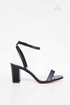 Kadın Tek Bantlı Topuklu Ayakkabı Sandalet Lara Gate Shoes-Siyah