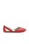Hakiki Deri Kadın Deri Ayakkabı 99304 Wave-Kırmızı