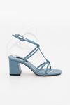 Kadın Bantlı Topuklu Ayakkabı Sandalet Nora Gate Shoes-Mavi