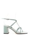 Kadın Bantlı Topuklu Ayakkabı Sandalet Nora Gate Shoes-Su Yeşili