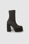 Camilla Platform Topuk Triko Kadın Bot & Boatie Ayakkabı Gate Shoes-Siyah
