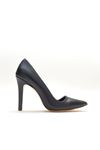 Kadın Klasik Topuklu Suni Deri Ayakkabı Petra Gate Shoes-Siyah