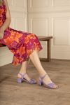 Çapraz Bantlı Bilekten Tokalı Kadın Sandalet Yolana Gate Shoes-Lila
