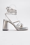 Kadın Bantlı ve İpli Platform Topuklu Kadın Sandalet Carisa Platform Gate Shoes-Gümüş